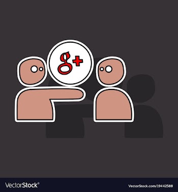 Sticker google plus icons on background vector image