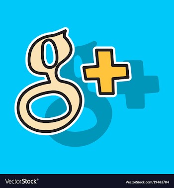 Sticker google plus icons on background vector image