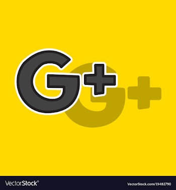 Sticker google plus icons on background vector image