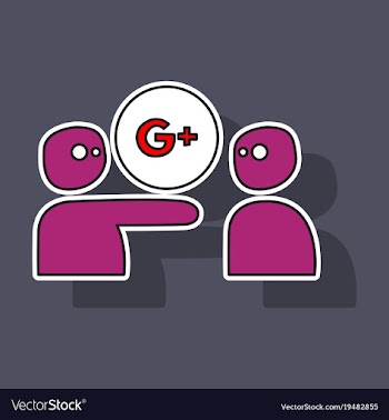 Sticker google plus icons on background vector image