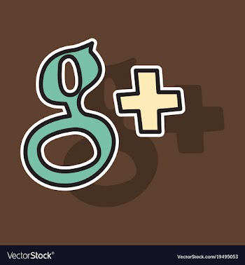 Sticker google plus icons on background vector image