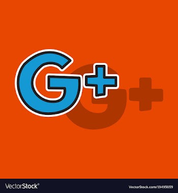 Sticker google plus icons on background vector image