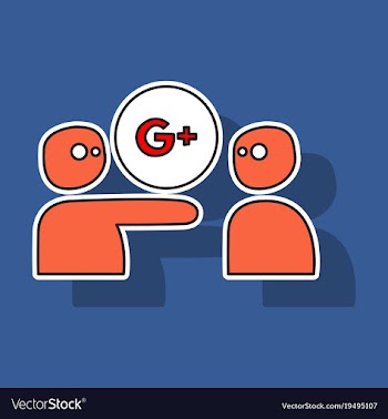 Sticker google plus icons on background vector image