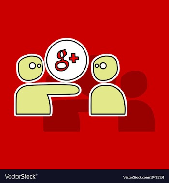 Sticker google plus icons on background vector image