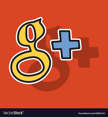 Sticker google plus icons on background vector image