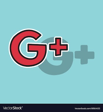 Sticker google plus icons on background vector image