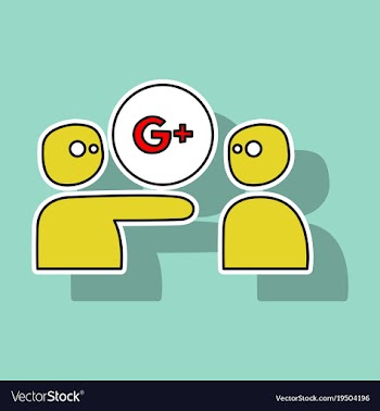 Sticker google plus icons on background vector image
