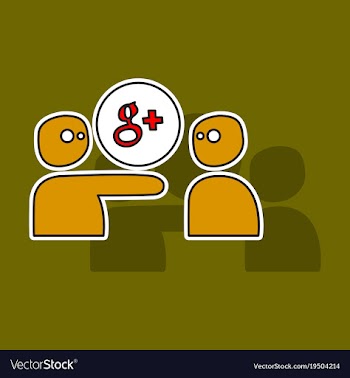 Sticker google plus icons on background vector image