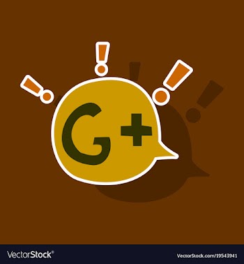 Sticker google plus icons on background vector image
