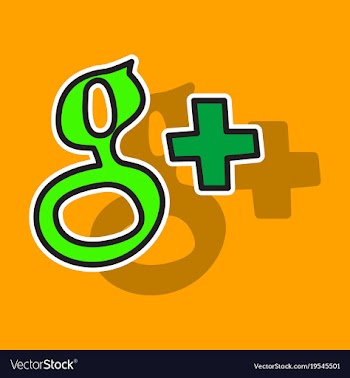 Sticker google plus icons on background vector image