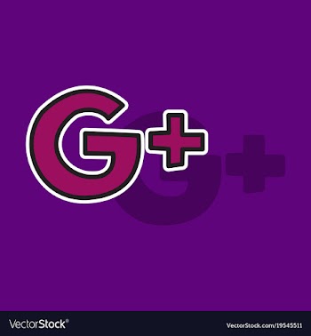 Sticker google plus icons on background vector image