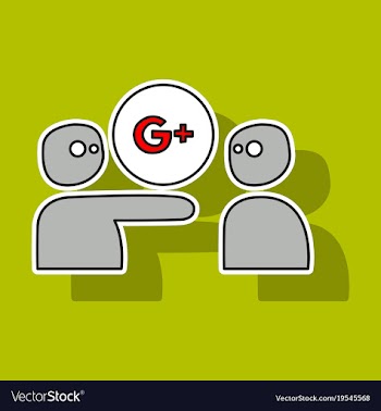 Sticker google plus icons on background vector image