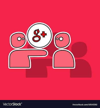 Sticker google plus icons on background vector image
