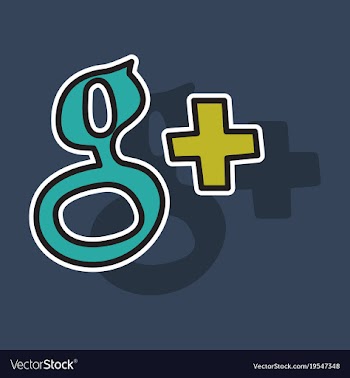 Sticker google plus icons on background vector image