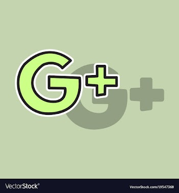 Sticker google plus icons on background vector image