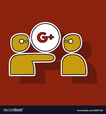 Sticker google plus icons on background vector image