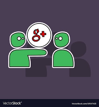 Sticker google plus icons on background vector image
