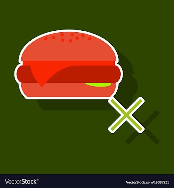 Sticker hamburger classic burger american vector image