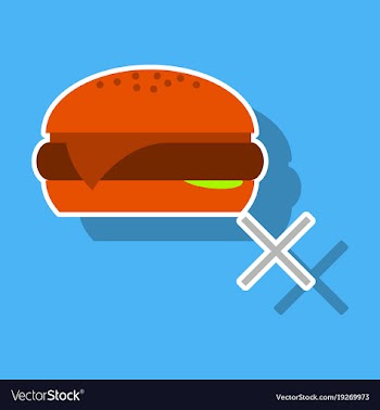 Sticker hamburger classic burger american vector image
