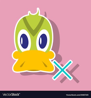 Sticker icon in flat style duck vector image