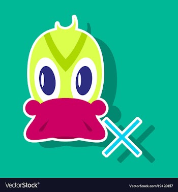 Sticker icon in flat style duck vector image