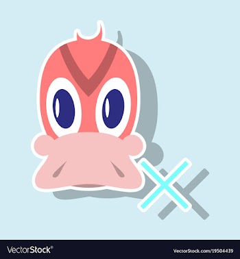 Sticker icon in flat style duck vector image