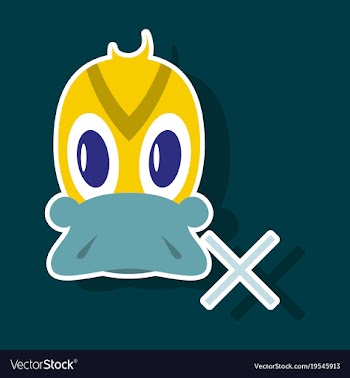 Sticker icon in flat style duck vector image