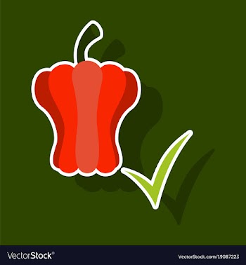 Sticker icon of colored and sweet bulgarian bell vector image