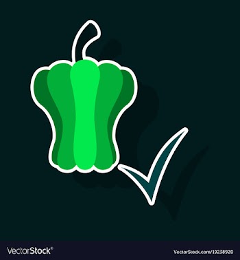 Sticker icon of colored and sweet bulgarian bell vector image