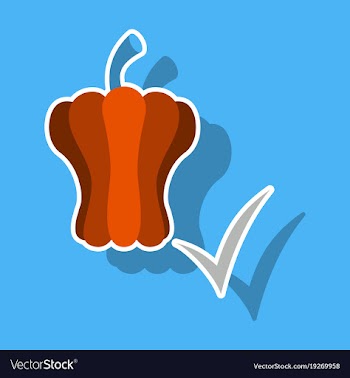 Sticker icon of colored and sweet bulgarian bell vector image