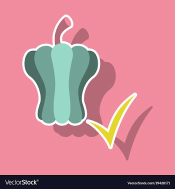 Sticker icon of colored and sweet bulgarian bell vector image
