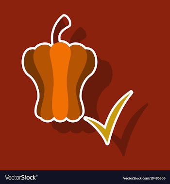 Sticker icon of colored and sweet bulgarian bell vector image