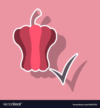 Sticker icon of colored and sweet bulgarian bell vector image