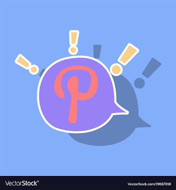 Sticker icon of pinterest on background with vector image