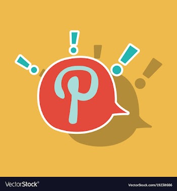 Sticker icon of pinterest on background with vector image