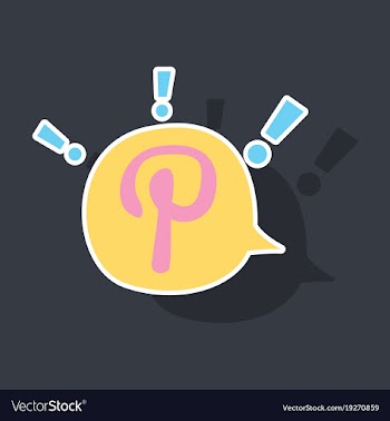 Sticker icon of pinterest on background with vector image