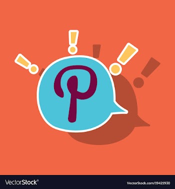 Sticker icon of pinterest on background with vector image