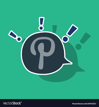 Sticker icon of pinterest on background with vector image