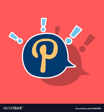 Sticker icon of pinterest on background with vector image