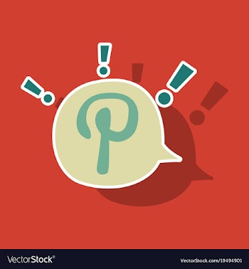 Sticker icon of pinterest on background with vector image
