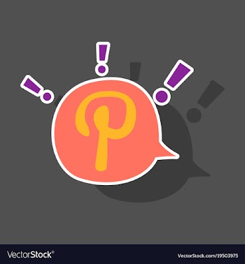Sticker icon of pinterest on background with vector image