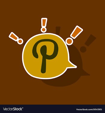 Sticker icon of pinterest on background with vector image
