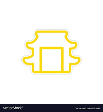 Sticker Japanese arch vector image