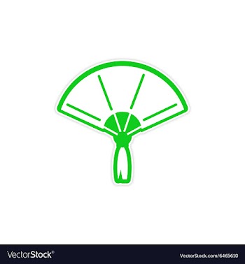 Sticker Japanese fan vector image