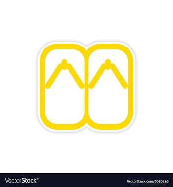 Sticker Japanese slippers vector image
