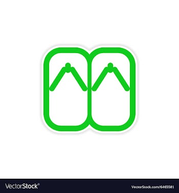 Sticker Japanese slippers vector image