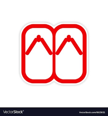 Sticker Japanese slippers vector image