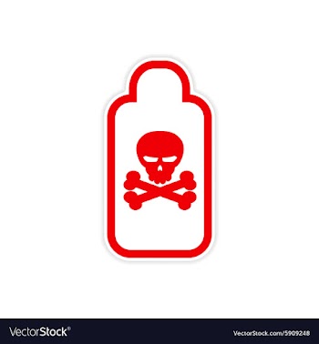 Sticker jar of poison on a white background vector image