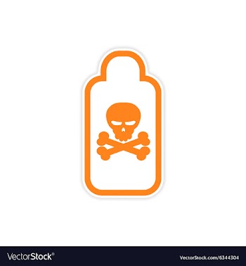 Sticker jar of poison on a white background vector image