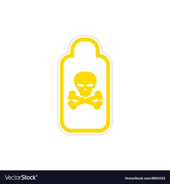 Sticker jar of poison on a white background vector image
